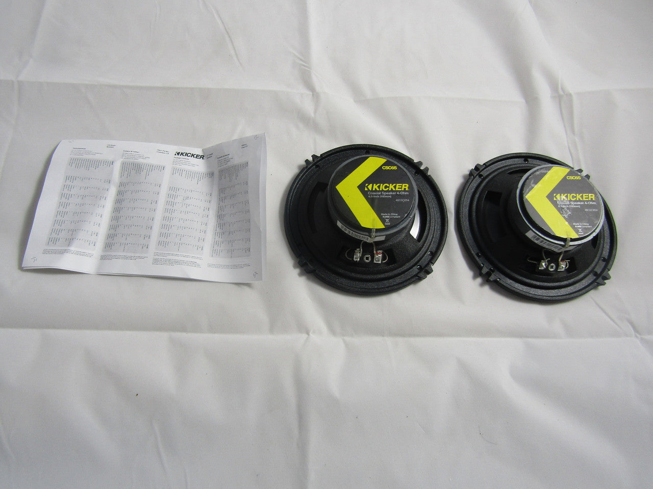 Kicker CSC65 6.5" 2 Way 300W 4 Ohm Coaxial Car Audio Speakers, Pair VG