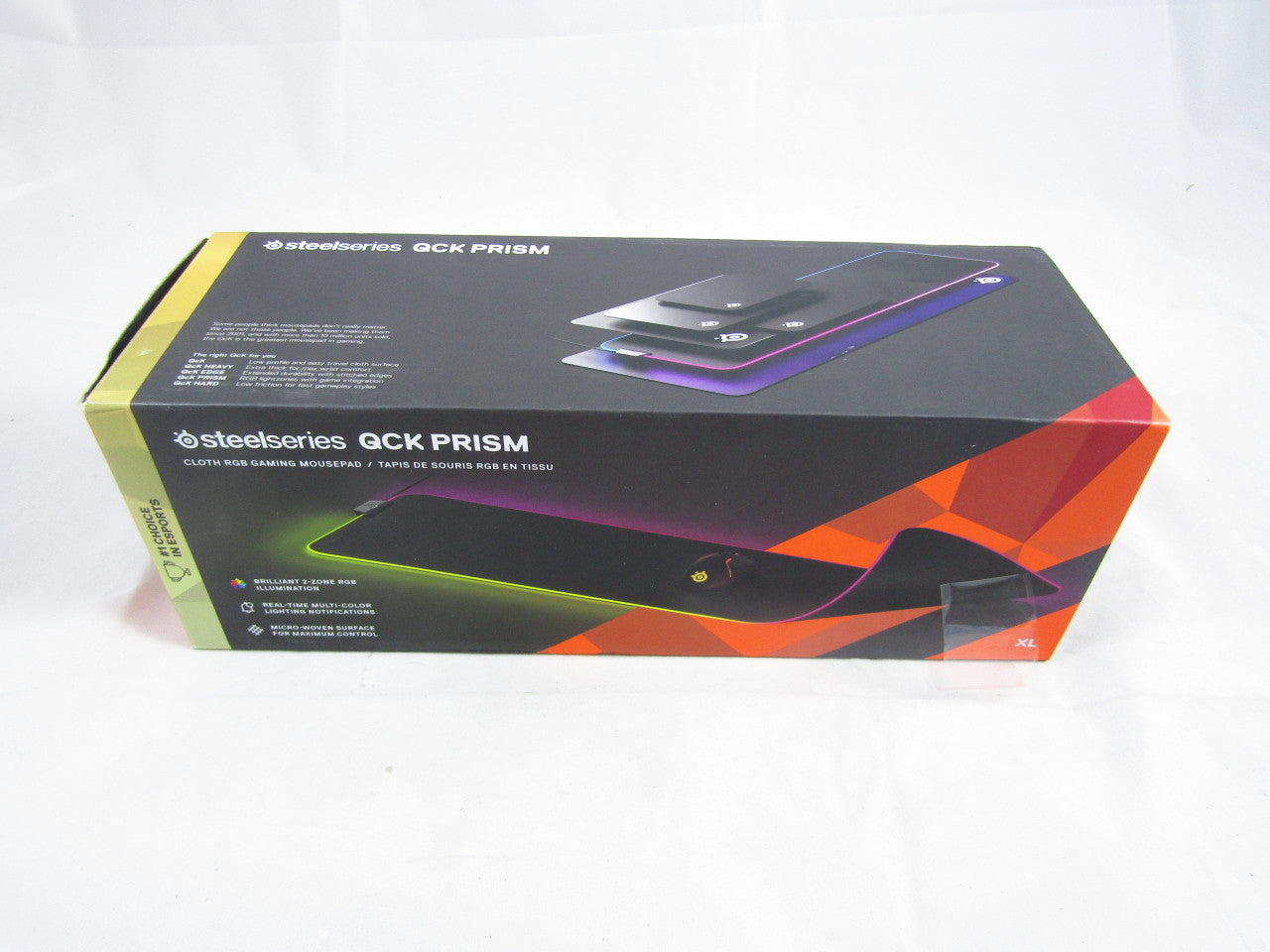 SteelSeries QcK Gaming Surface - XL RGB Prism Cloth - Best Selling Mouse Pad of All Time - Sized to Cover Desks LN