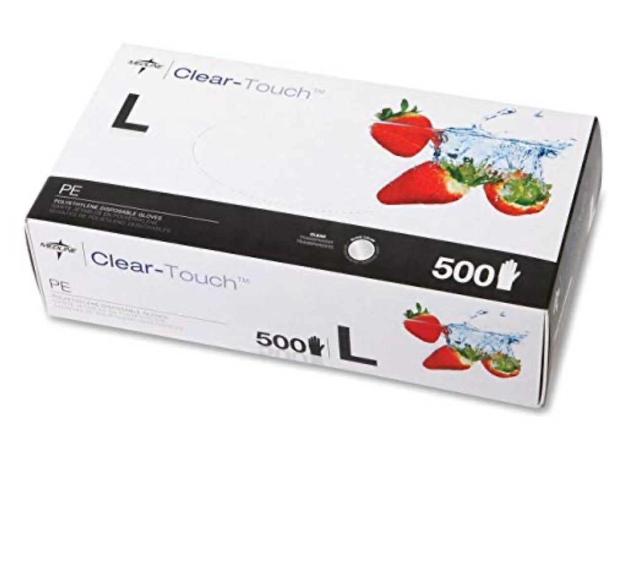 Medline CLE199096 Clear-Touch Food Service PE Disposable Gloves, Large (Case of 5000)