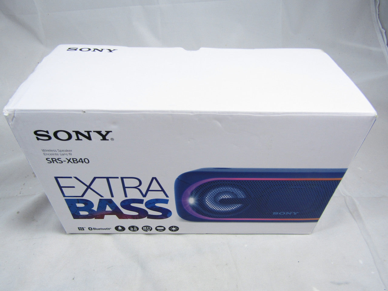 Sony XB40 Portable Wireless Speaker with Bluetooth and Speaker Lights, Blue LN