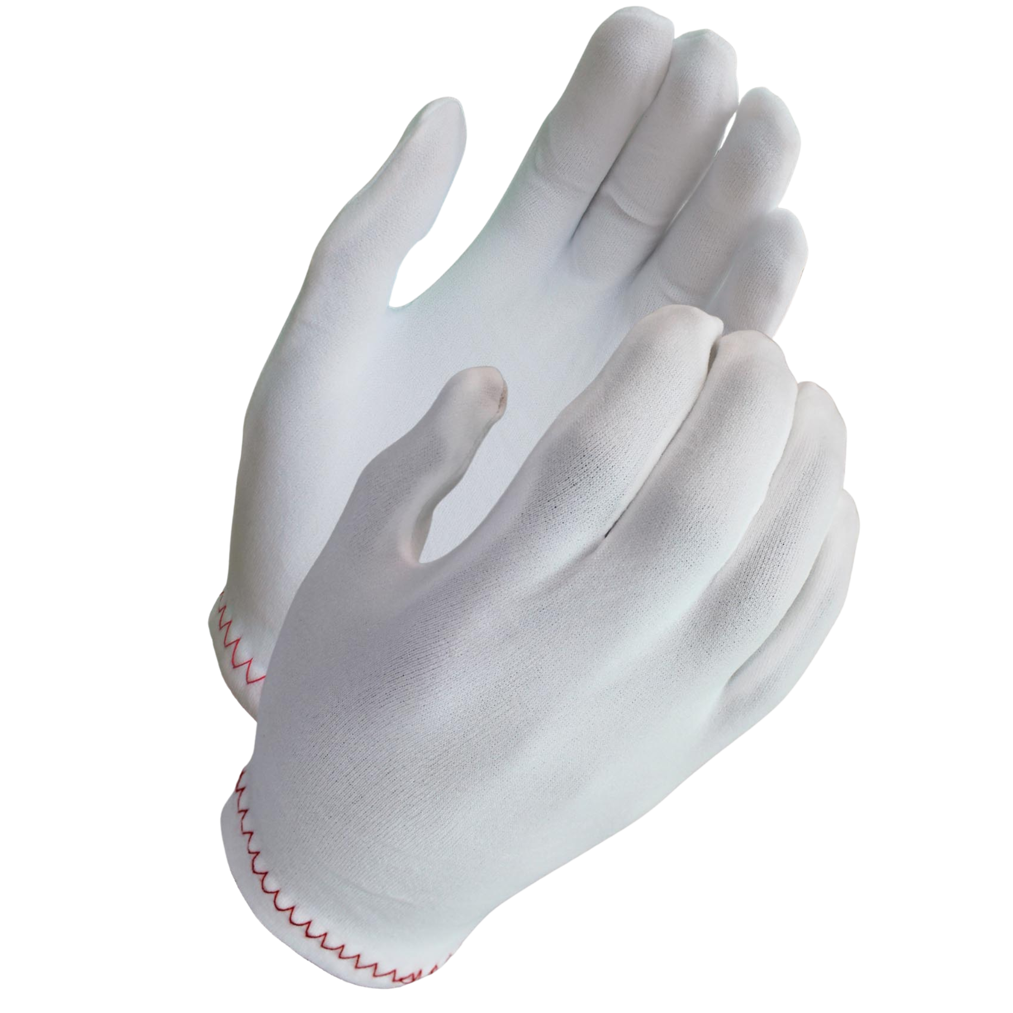 White Stretch Reversible Nylon Gloves <br> 6635/LADIES