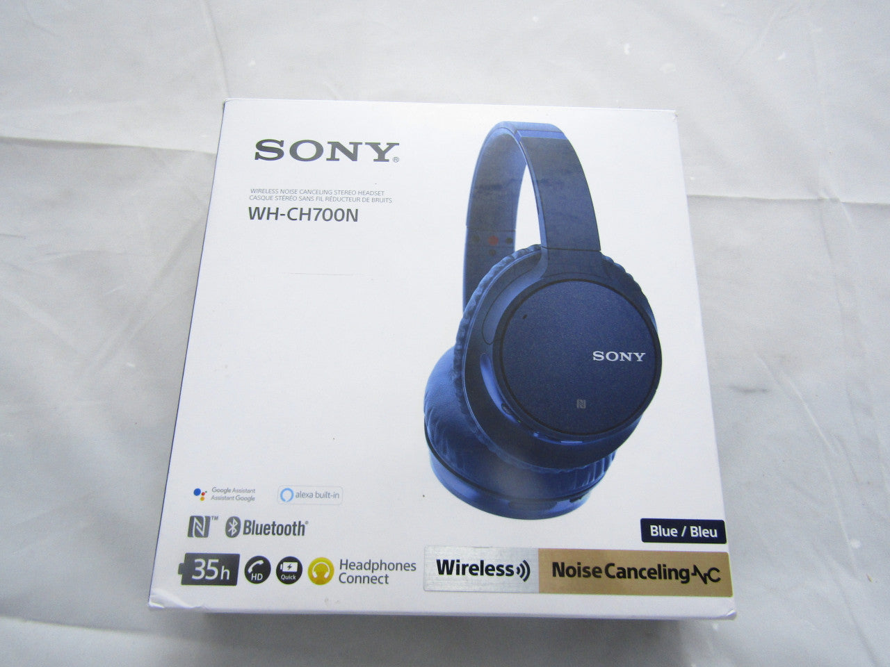 Sony WH-CH700N Wireless Bluetooth Noise Canceling Over the Ear Headphones with Alexa Voice Control  Blue LN