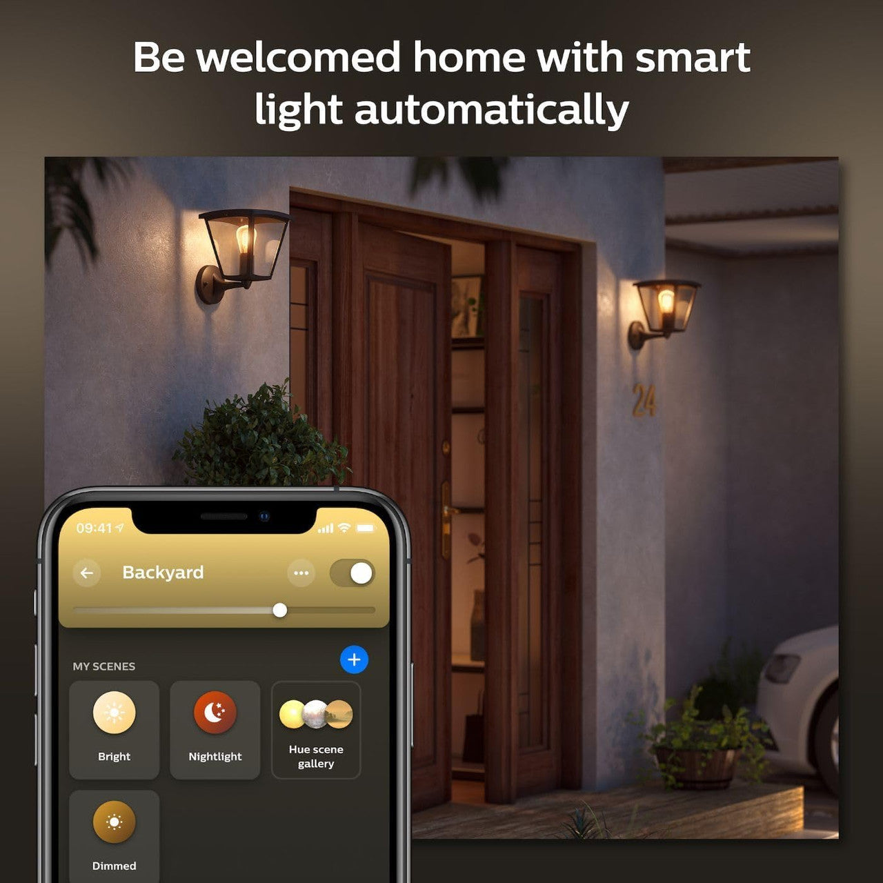 Philips Inara Outdoor LED Wall Light, Black 575605