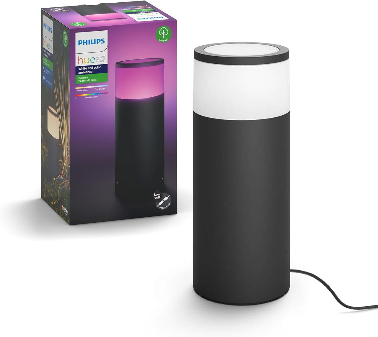 Philips Hue White and Color Ambiance Calla Outdoor Pathway Light Extension Kit Black 802082