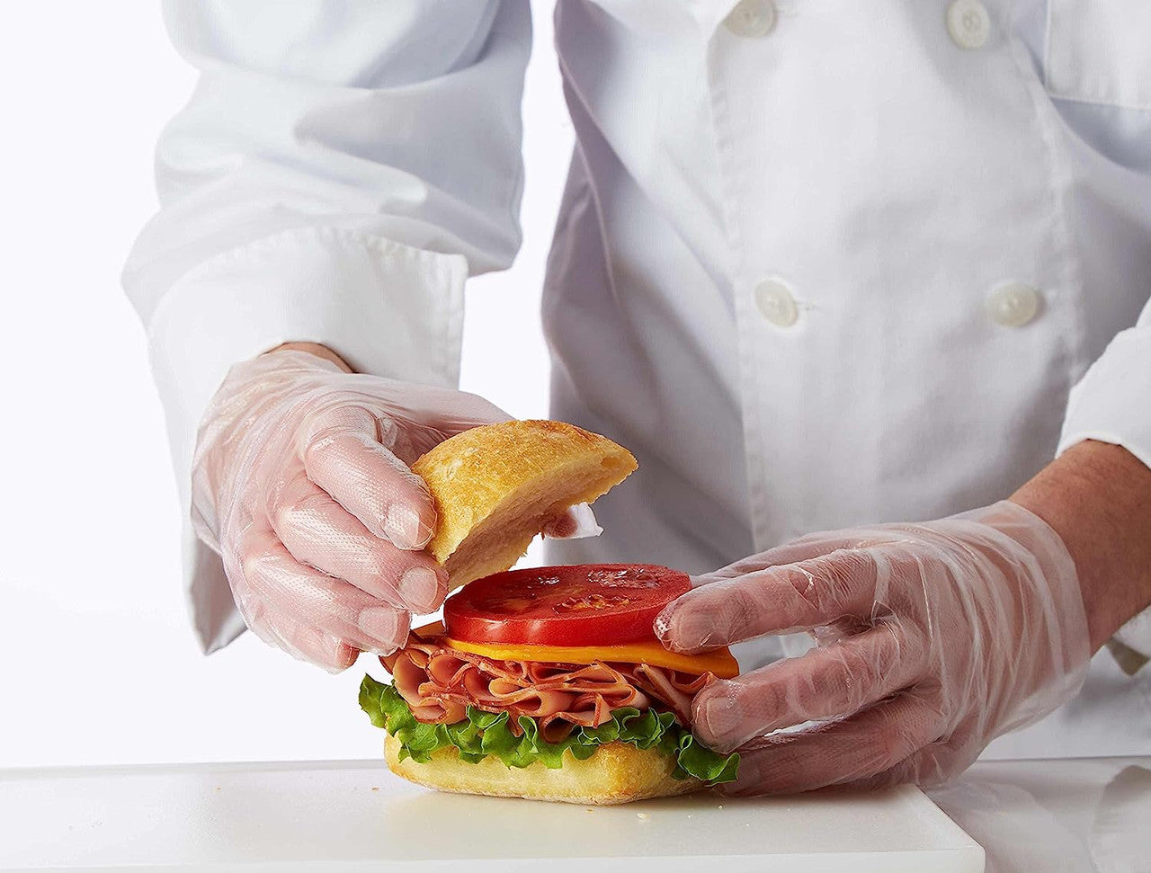 Medline CLE199096 Clear-Touch Food Service PE Disposable Gloves, Large (Case of 5000)