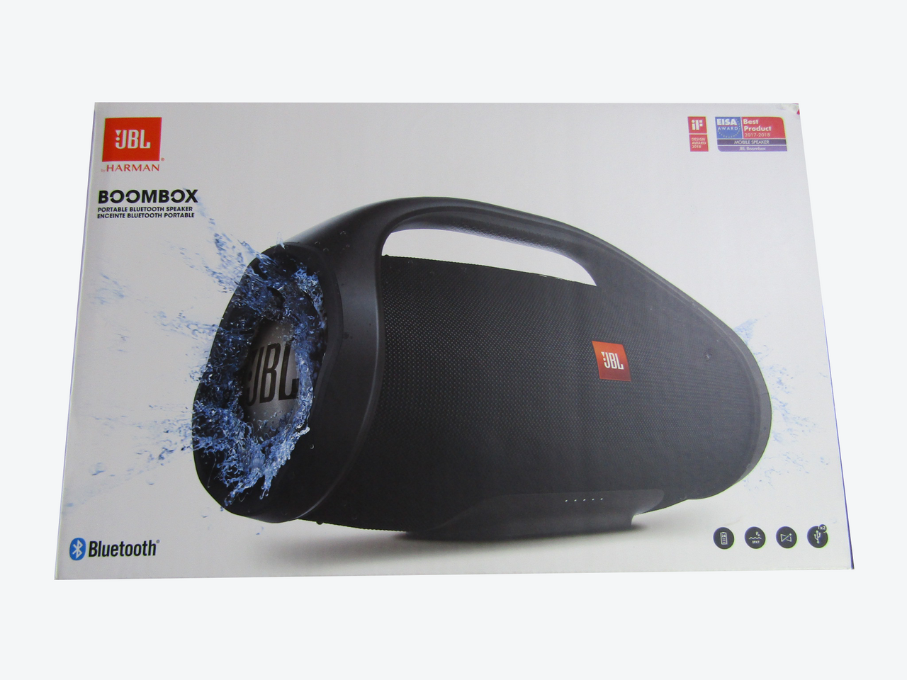 JBL Boombox Waterproof Portable Bluetooth Speaker with 24 hours of Playtime Black