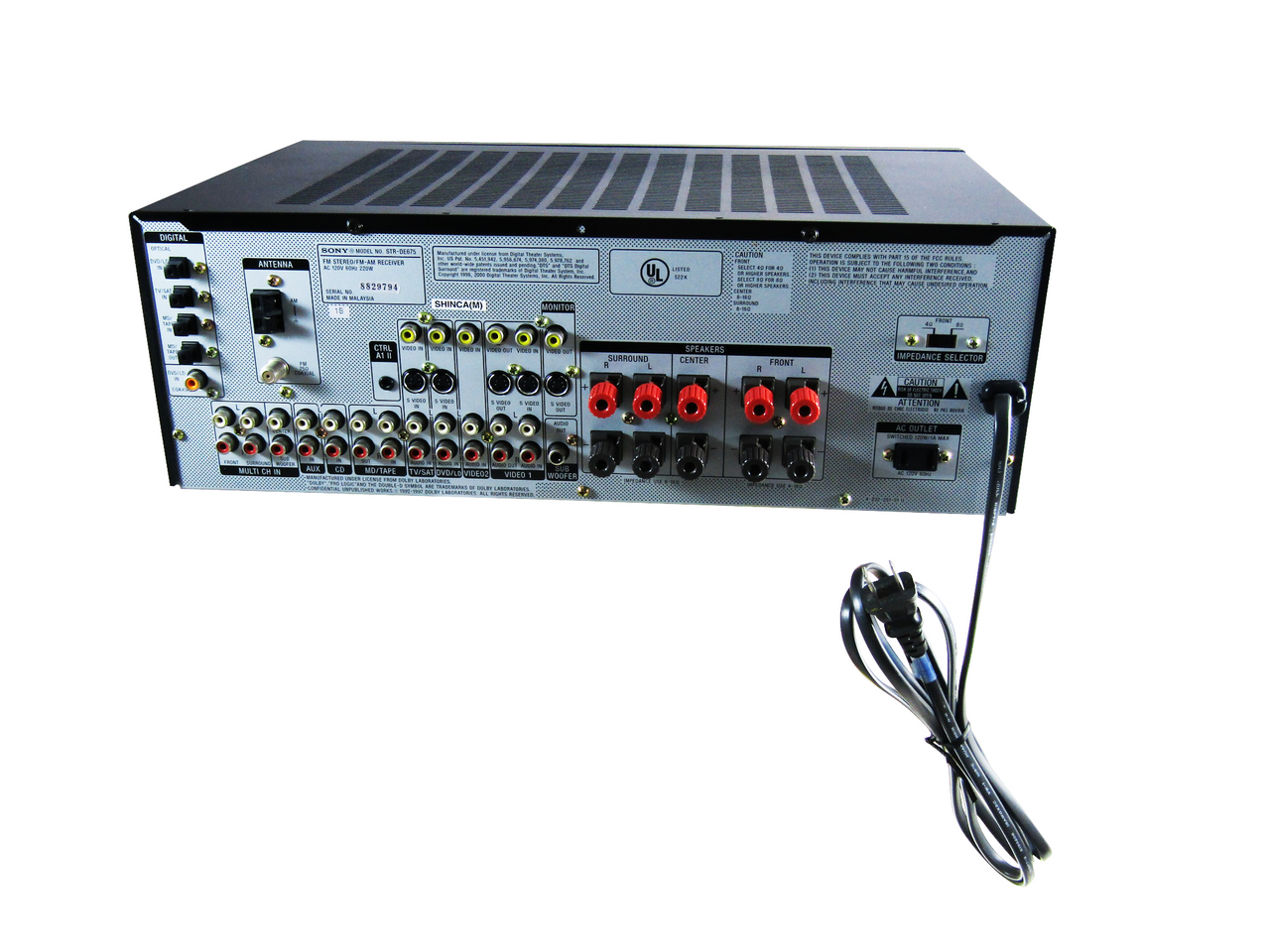 Sony STR DE675 5.1 Channel 500 Watt Receiver VG