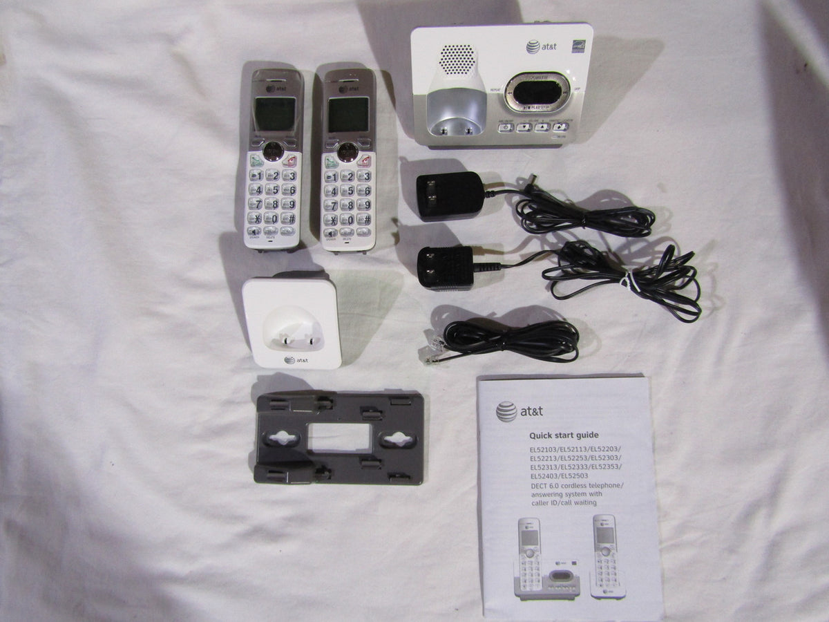 AT&T EL52253 Cordless Phone with 2 Handset, Answering System, Caller ID/Call Waiting, DECT 6.0 Digital Technology G