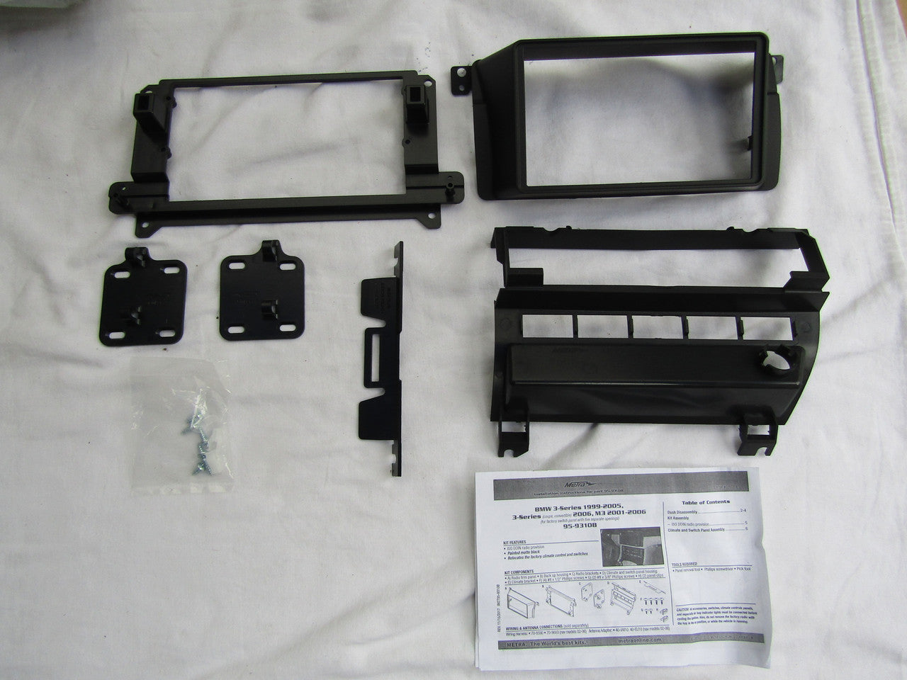 Metra 95-9310B Dash Kit for Select 1999-2006 BMW 3-Series - Painted matte black LN