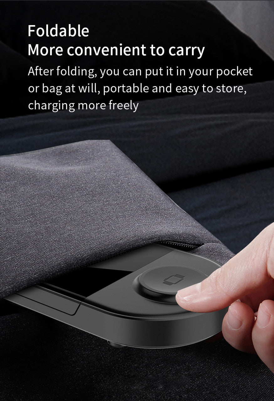 SAM SET Wireless Charger 3 in 1 Charger for iPhone/iWatch/Airpods, Qi-Certified Charging Station for iPhone 13/12/11/Pro/Max/XS/Max/XR/XS/X, iWatch 7/6/SE/5/4/3/2, Airpods Pro/3/2/1 X416B Black