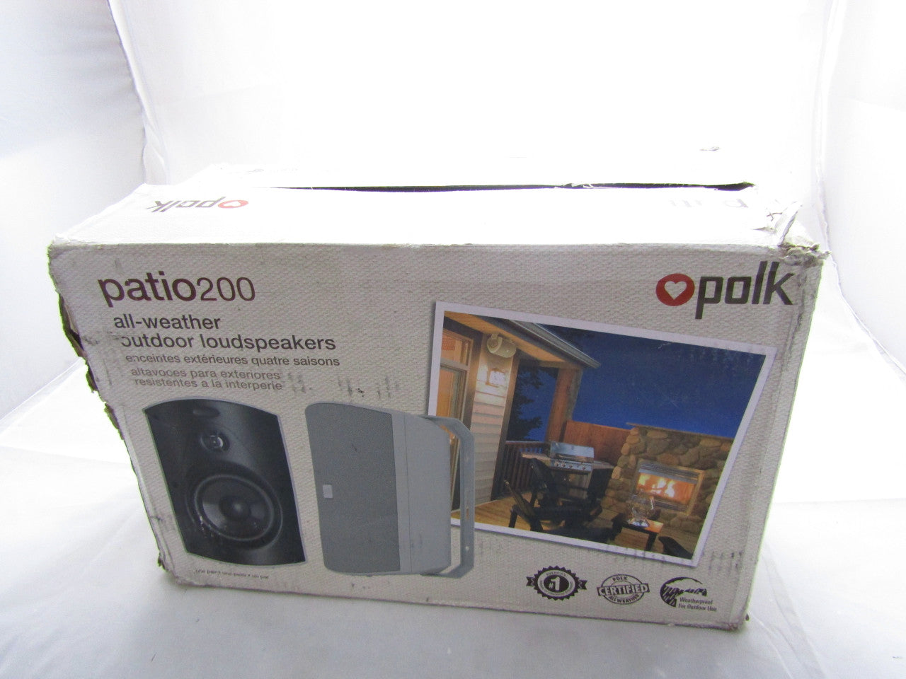 Polk Audio - Patio 200 5" 2-Way Indoor/Outdoor Loudspeakers (Pair) - White VG