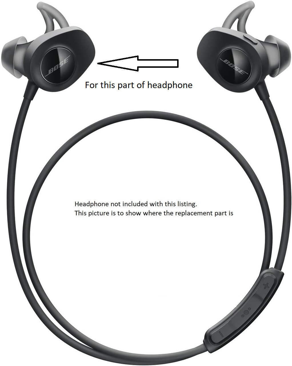 Genuine Bose SoundSport Wireless Left Side Cover Aqua Blue Black