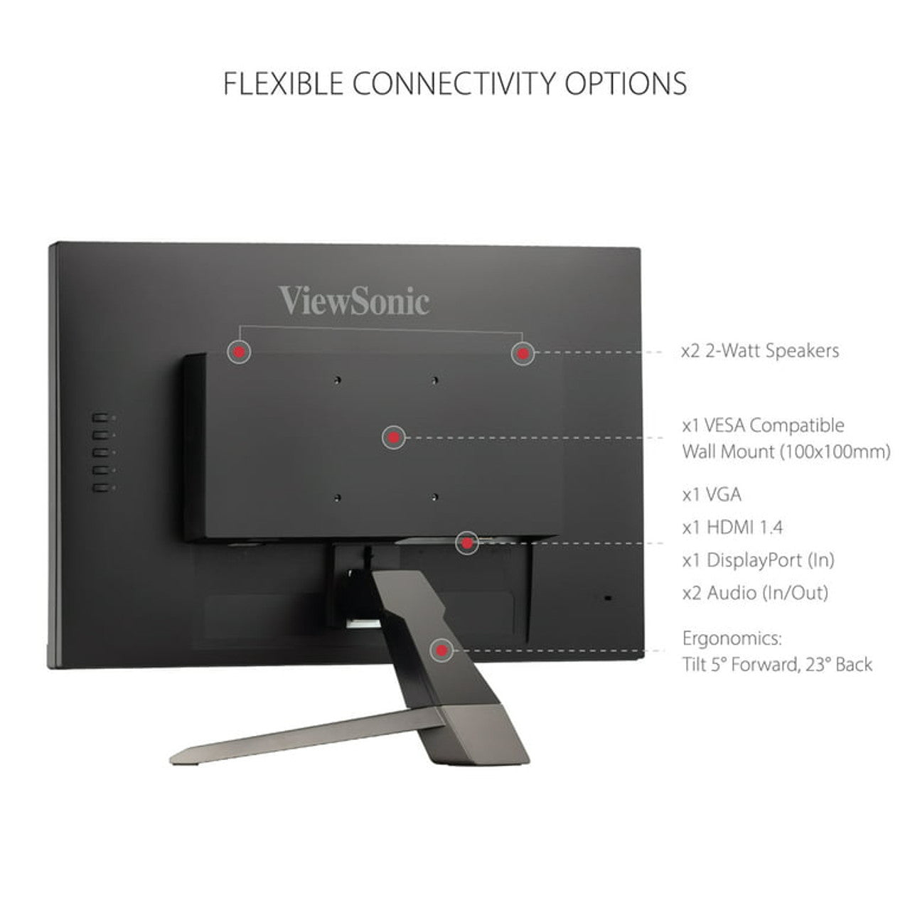 ViewSonic VX2267-MHD 22 Inch 1080p Gaming Monitor with 75Hz, 1ms, Ultra-Thin Bezels, FreeSync, Eye Care, HDMI, VGA, and DP