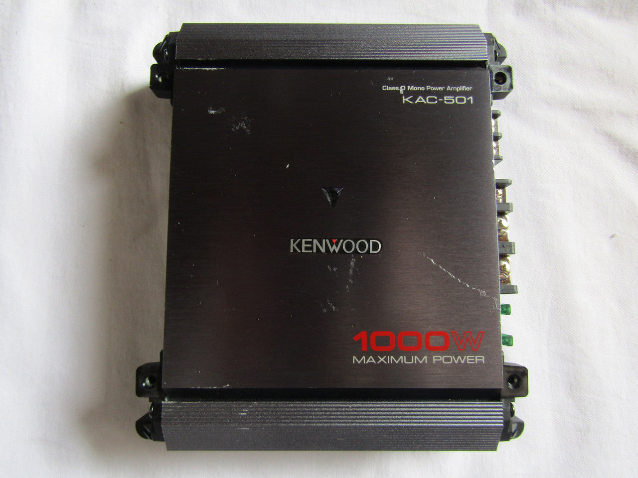 Kenwood KAC-501 1000W Class D Digital Mono MOSFET Amplifier with Variable Low-Pass Crossover - Black/Dark silver  VG