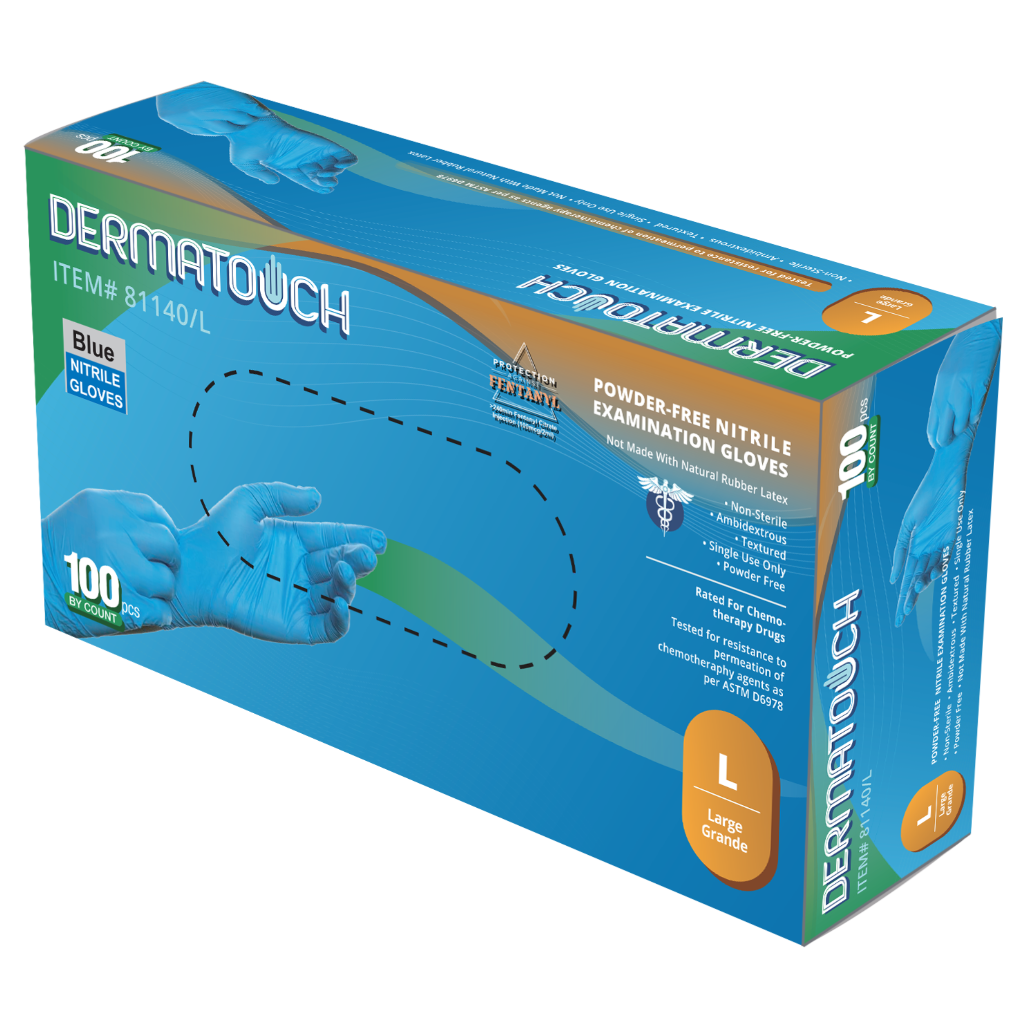 4 Mil Blue Nitrile Examination <br> Gloves Powder-Free <br>81140