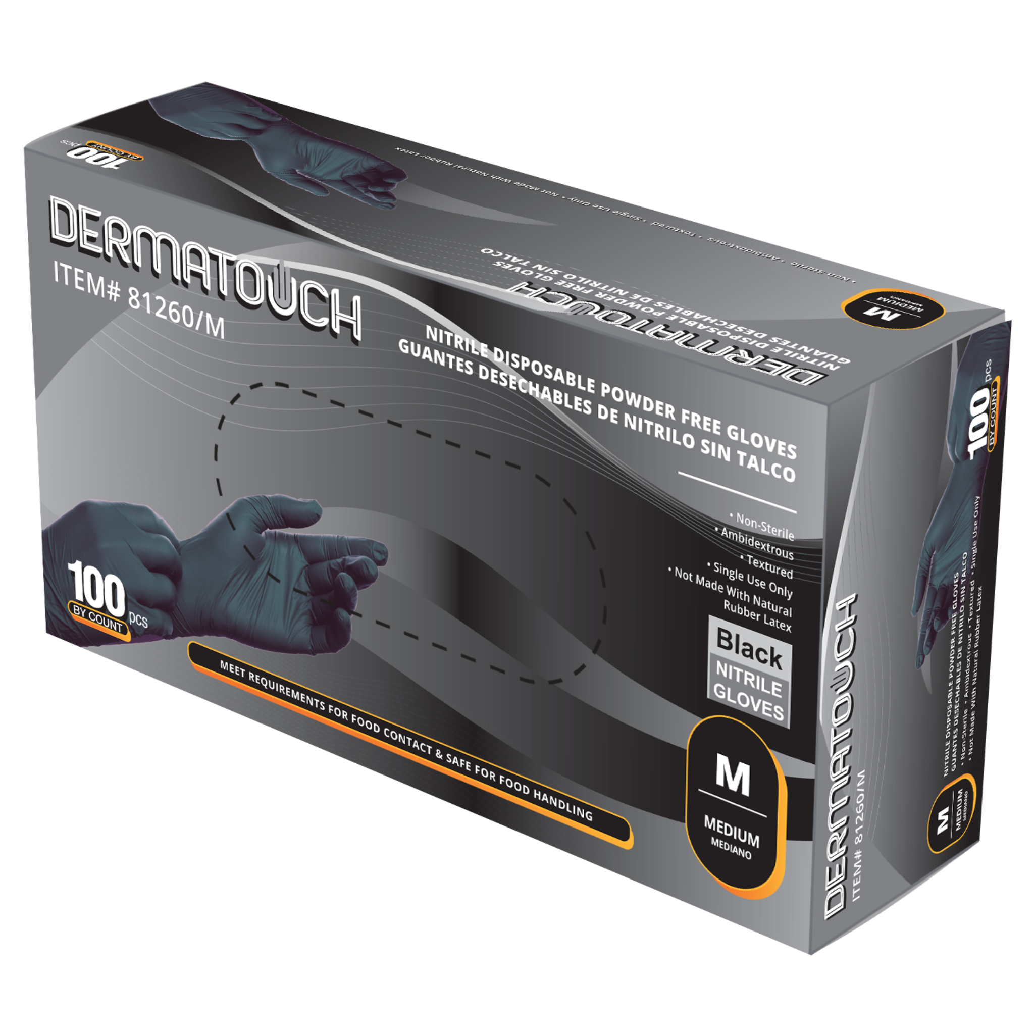 6 Mil Black Nitrile Disposable <br> Gloves – Powder-Free <br> 81260