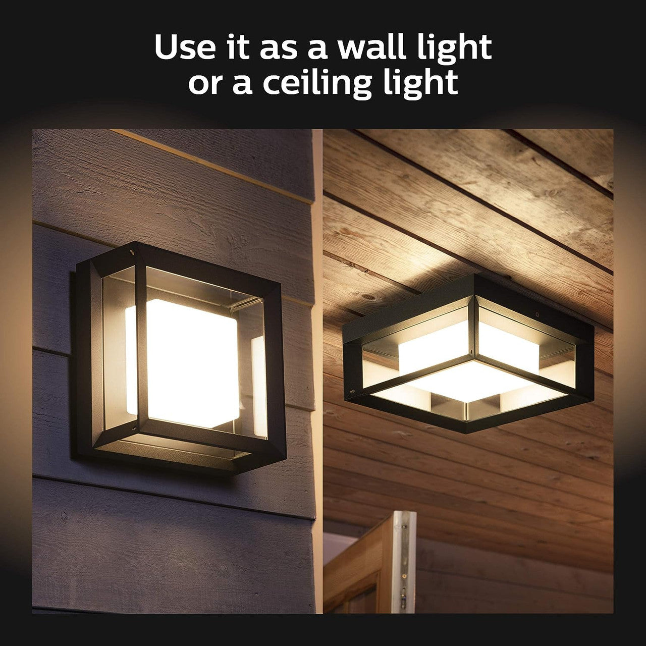 Philips Hue White and Color Ambiance Econic Outdoor Wall Light, Black 1743830V7