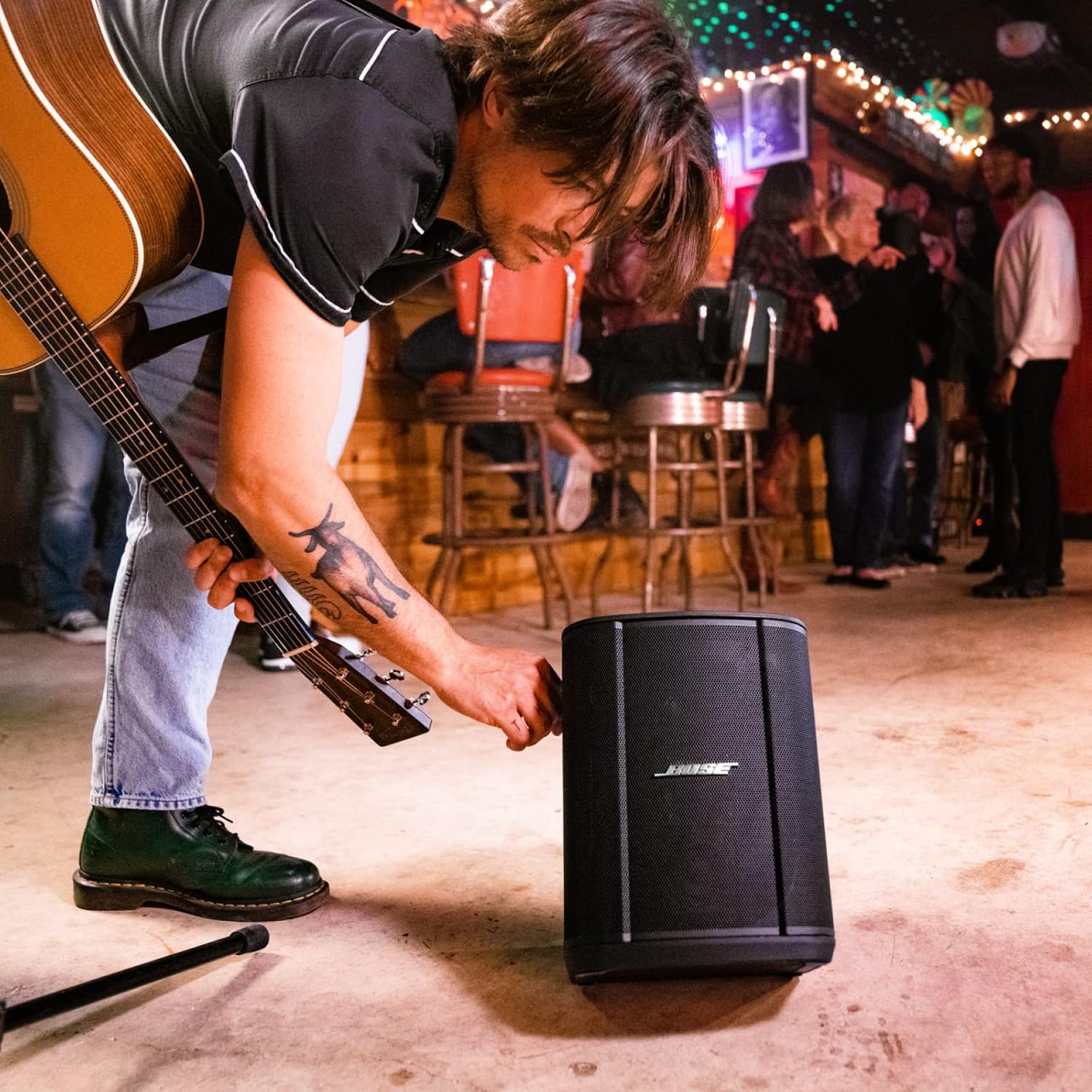 Bose S1 Pro+ All-in-One PA Speaker - Powered, Wireless PA System, Multiple Positioning Options, Ergonomic Carry Handle, Up to 11 Hours of Playtime, Black