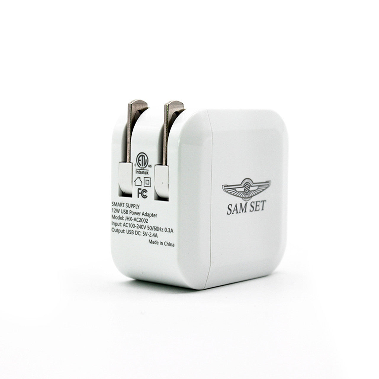 Sam Set USB Wall Charger, Foldable Charger Adapter, 2.4Amp Dual Port Quick Charger Plug Cube Replacement for Phone 12/12Pro/11/11Pro Max/X/XS/XR/8/7/6S Plus, Samsung Galaxy S10/S9/S8 Edge, LG, HTC, Kindle