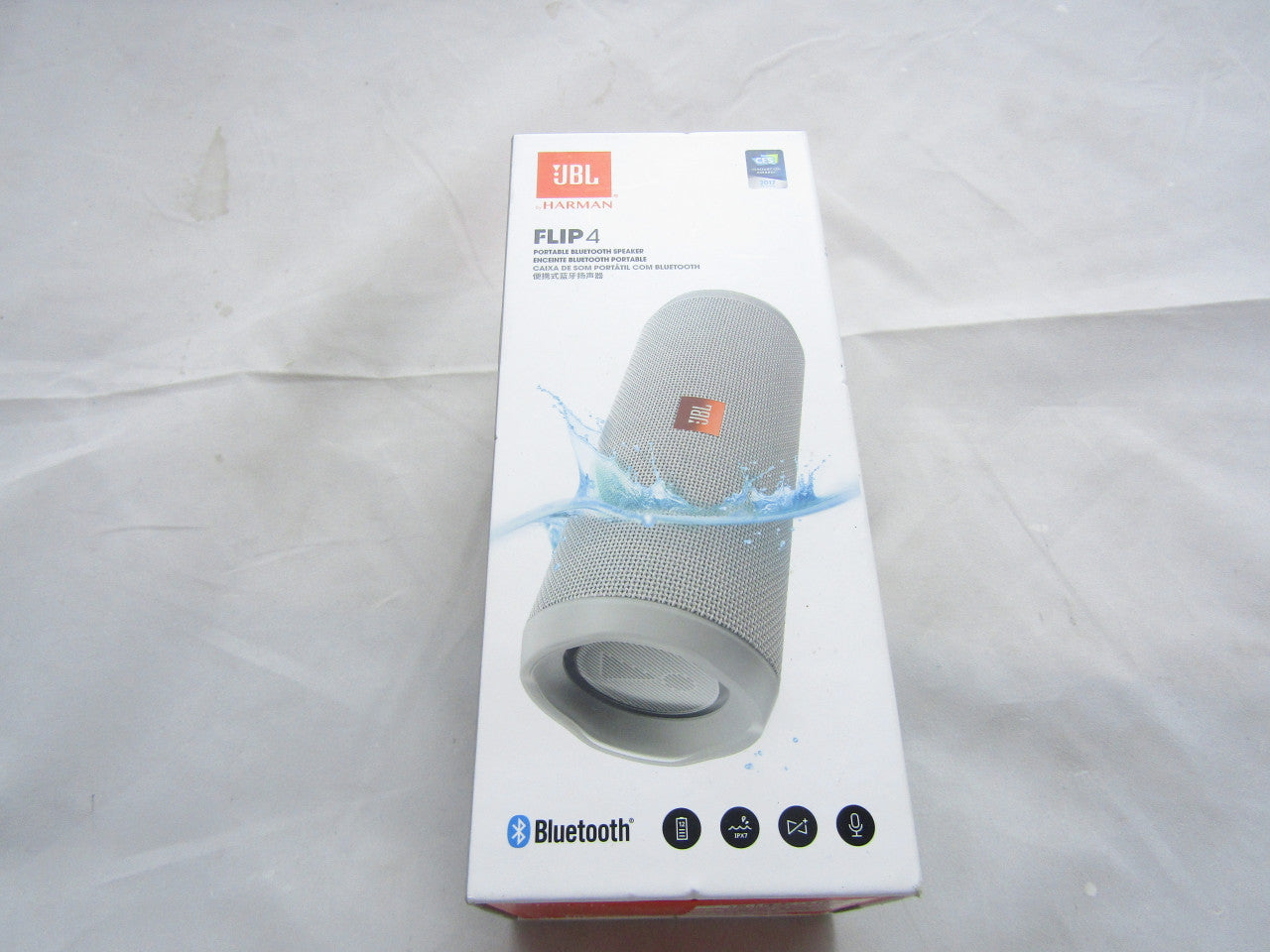 JBL Flip 4 Waterproof Portable Bluetooth Speaker - Grey LN
