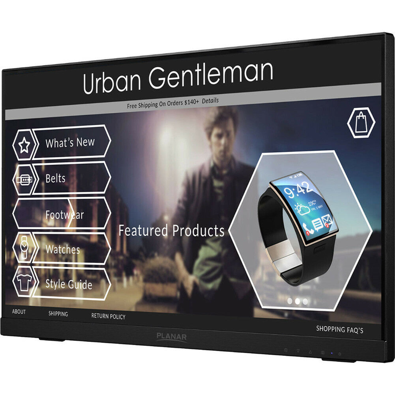 Planar Helium PCT2235 Touch Screen 22" LED LCD Full HD Resolution Monitor with Helium Stand Black