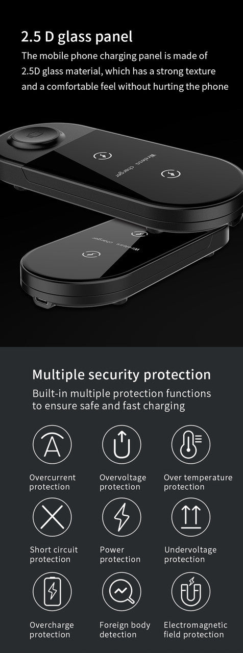 SAM SET Wireless Charger 3 in 1 Charger for iPhone/iWatch/Airpods, Qi-Certified Charging Station for iPhone 13/12/11/Pro/Max/XS/Max/XR/XS/X, iWatch 7/6/SE/5/4/3/2, Airpods Pro/3/2/1 X416B Black