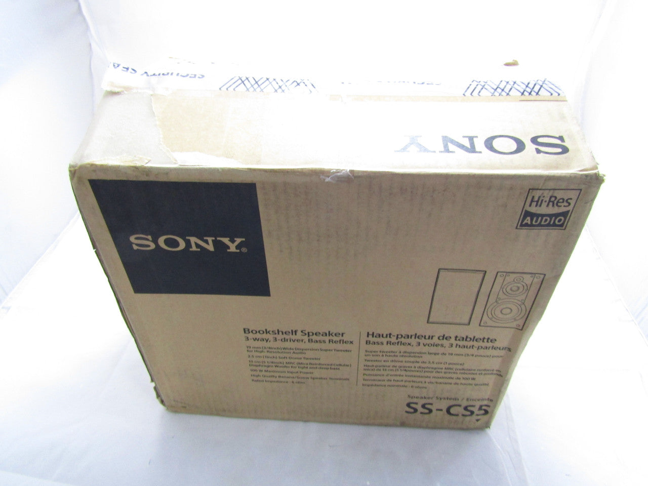 Sony SSCS5 3-Way 3-Driver Bookshelf Speaker System (Pair) - Black LN