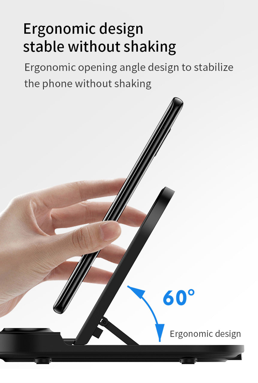 SAM SET Wireless Charger 3 in 1 Charger for iPhone/iWatch/Airpods, Qi-Certified Charging Station for iPhone 13/12/11/Pro/Max/XS/Max/XR/XS/X, iWatch 7/6/SE/5/4/3/2, Airpods Pro/3/2/1 X416B Black