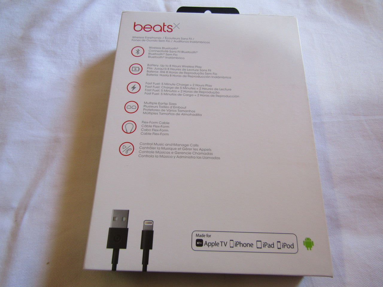 Beats B.e.a.t.s X in Ear Earbud Earphones Including Eartips with Four Size Options (Black)