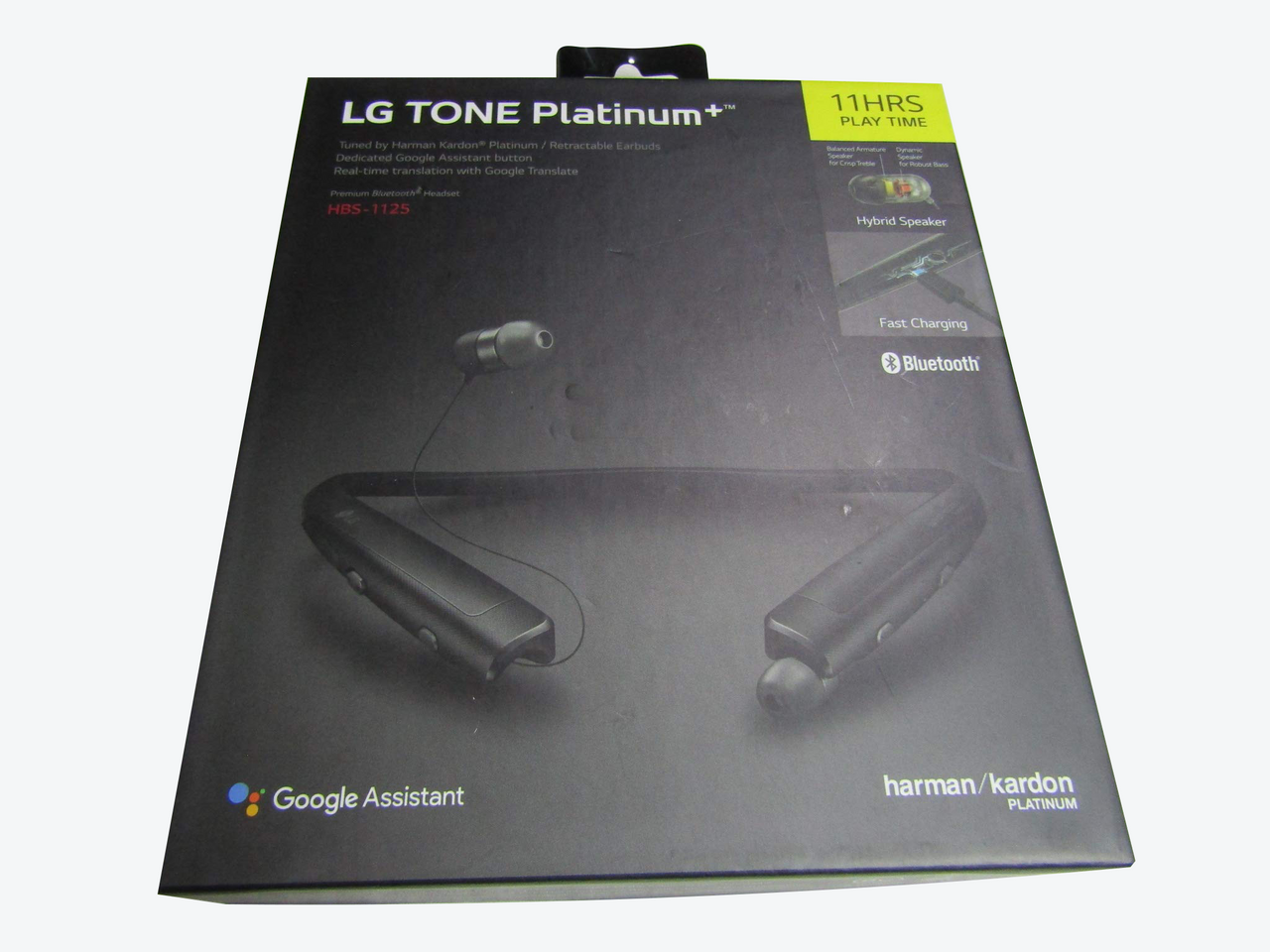 LG HBS-1125 Tone Platinum+ Bluetooth Wireless Stereo Headset with Fast Charge and Google Assistant Button, Black LN1