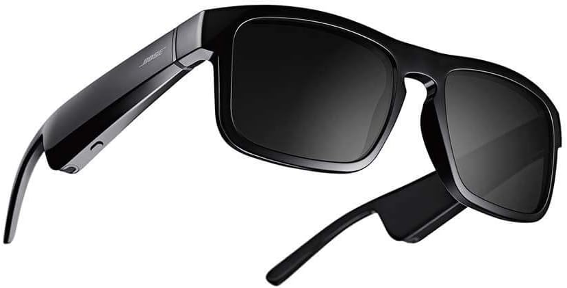 Bose Frames Tenor, Smart Glasses, Bluetooth Audio Sunglasses, with Open Ear Headphones, Rectangular, Black