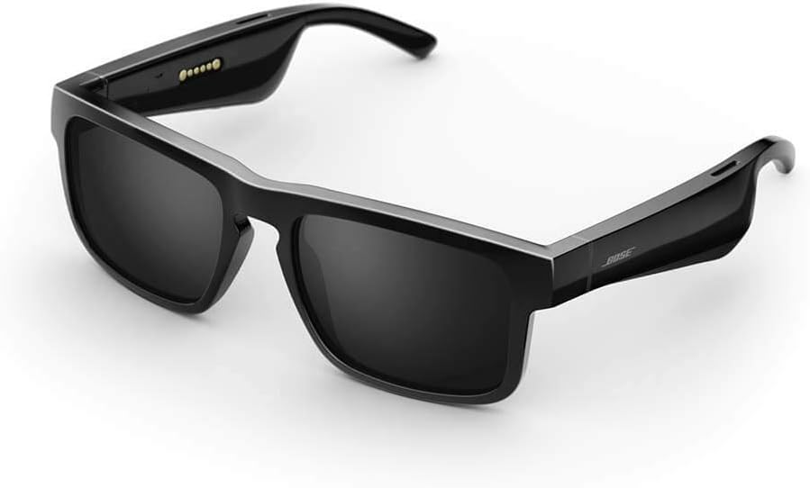 Bose Frames Tenor, Smart Glasses, Bluetooth Audio Sunglasses, with Open Ear Headphones, Rectangular, Black