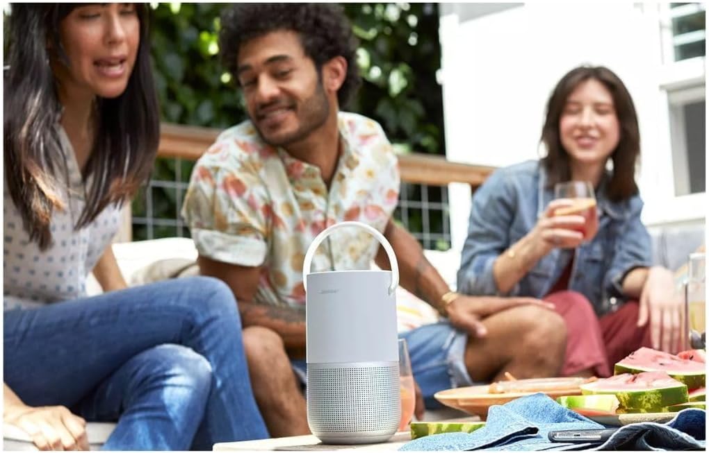 Bose Portable Smart Speaker 829393-1300 with Alexa, Wi-Fi & Bluetooth – Luxe Silver