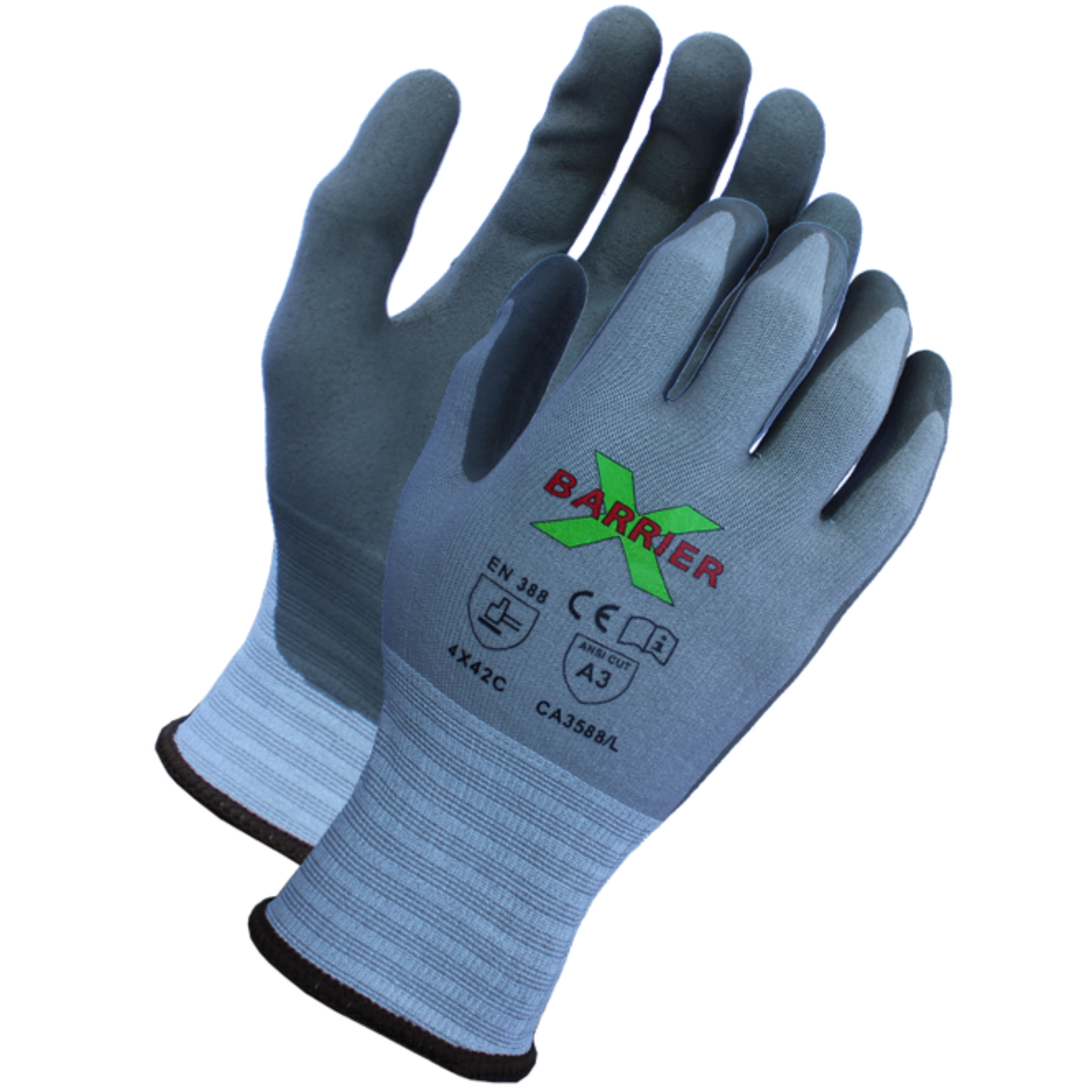Cut Level A3, 18 Gauge, Gray <br> Luxfoam Coated Gloves <br> CA3588