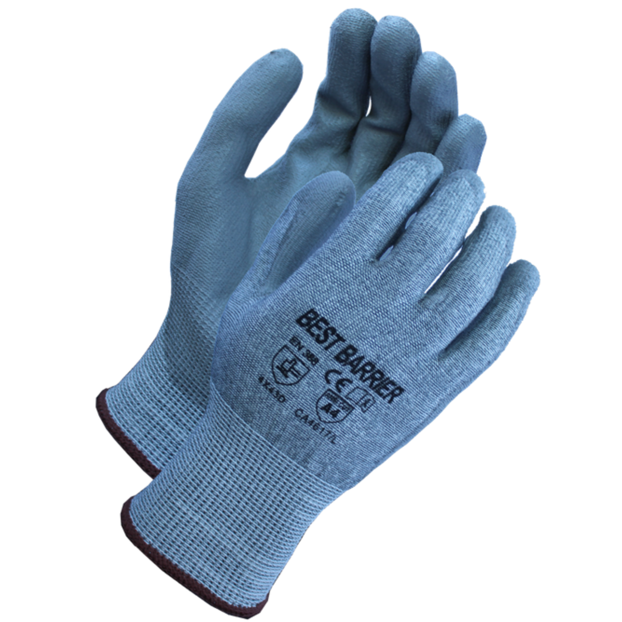 Cut Level A4, 13 Gauge, Gray <br> Polyurethane Coated Gloves <br> CA4617