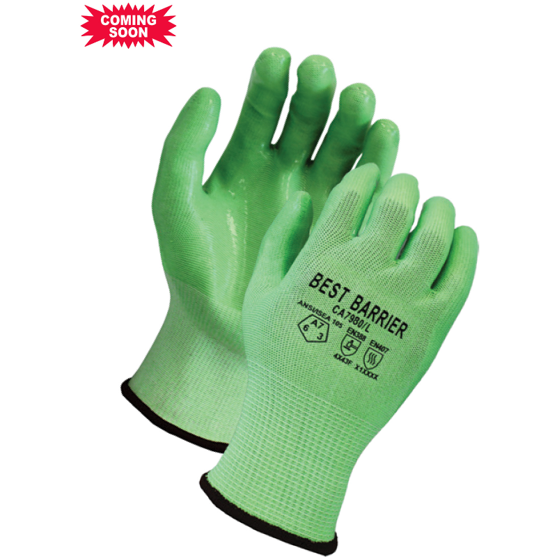 ANSI Cut A7, 18 Gauge  <br>Clear Silicone Coated Gloves <br> CA7980
