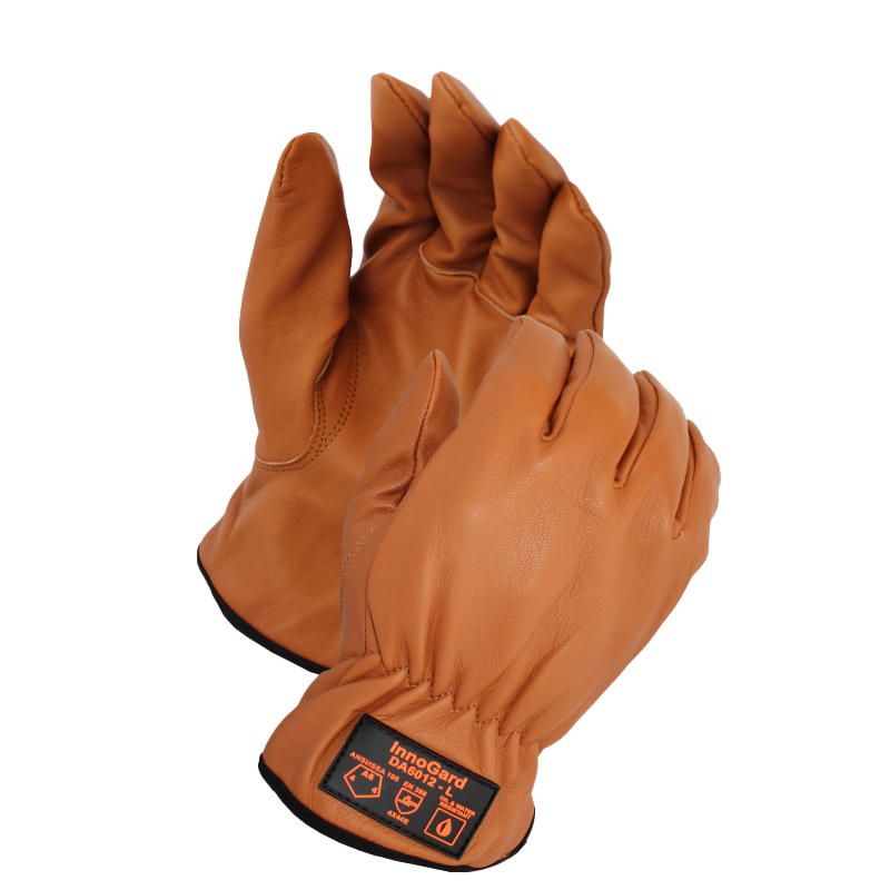 INNOPACT ANSI Cut A6 Brown Goatskin Leather Driver Gloves - Model DA6012 - 1 Pair