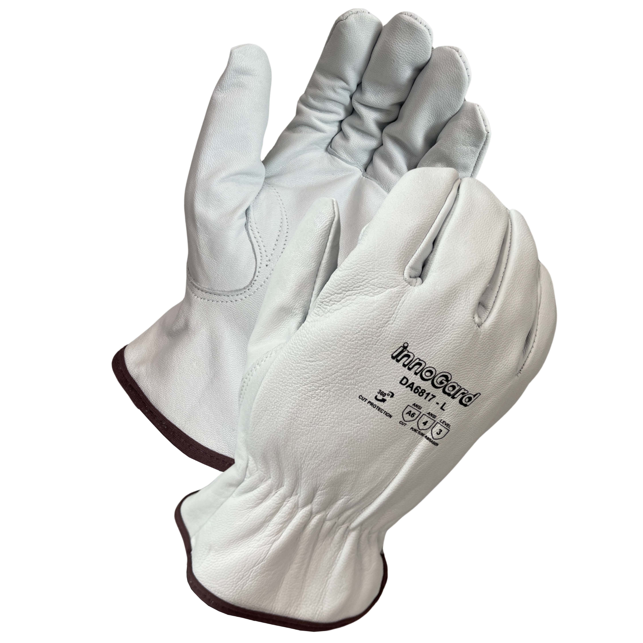 ANSI Cut A6 Grain Goatskin Leather <br>  Drivers Glove <br> DA6817