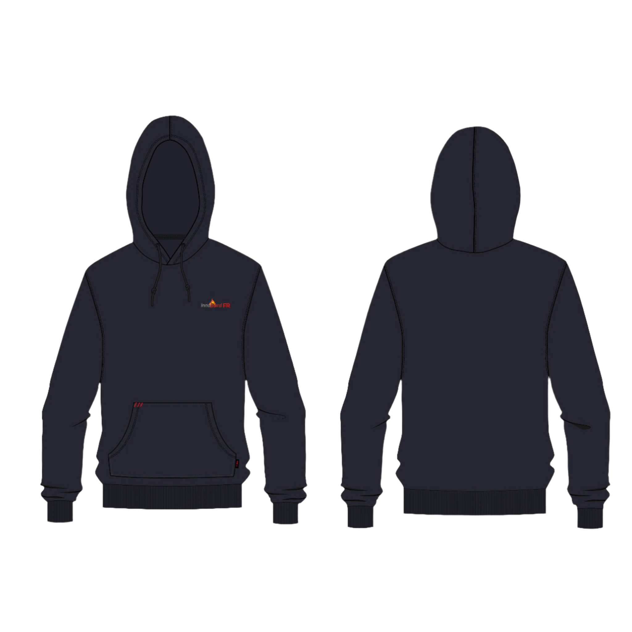 FR Cotton Fleece Hoodie <br> With Hood Drawstring <br> Kangaroo Pocket Elastic <br> Rib and FR Graphics <br> FR70HD