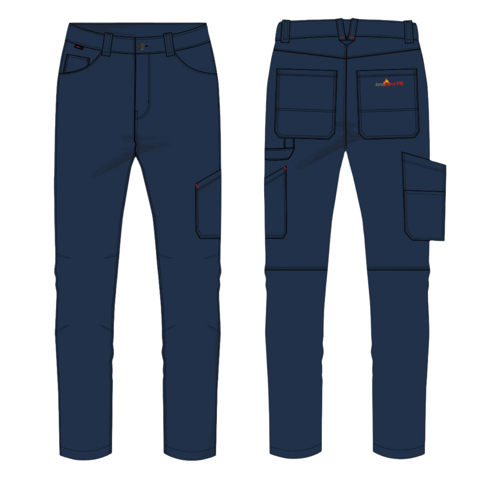 FR Cotton Nylon <br> Spandex Canvas Pants <br> With Zipper Front <br> Triple Needle Stitching <br> and Utility Pockets <br> FR90CVSPT