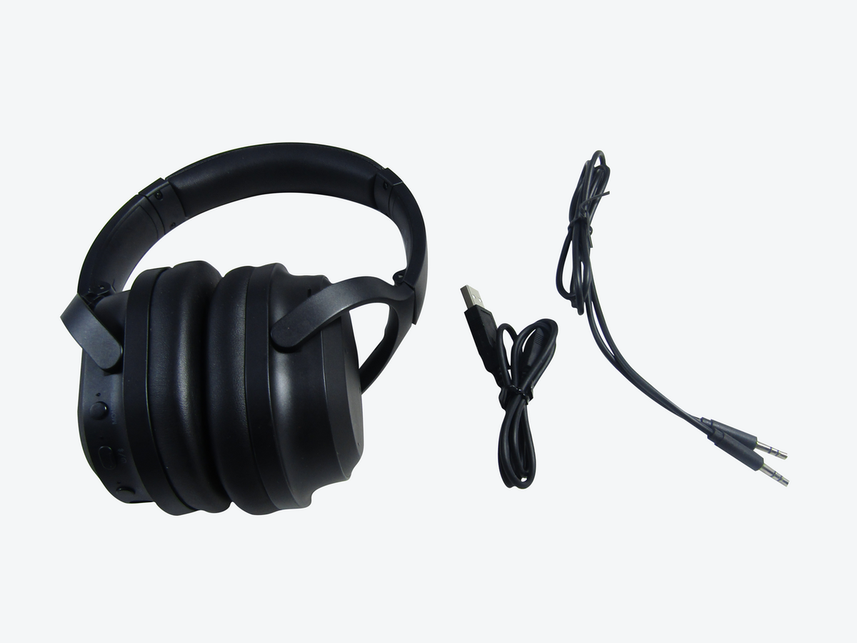 Insignia NS-AHBTOENC Wireless Noise Canceling Over-The-Ear Headphones - Black VG
