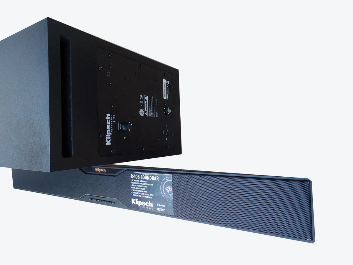 Klipsch R-10B Bluetooth Soundbar with Wireless Subwoofer (Satin Black) G