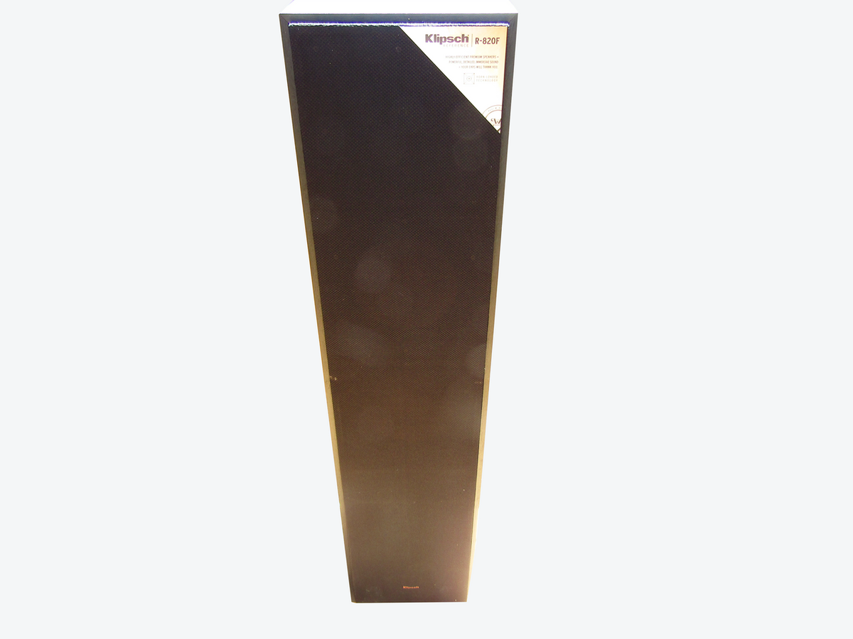 Klipsch Reference R-820F Floorstanding Speaker for Home Theater Systems with 8” Dual Woofers, Tower Speakers with Bass-Reflex via Rear-Firing Tractrix Ports in Black LN
