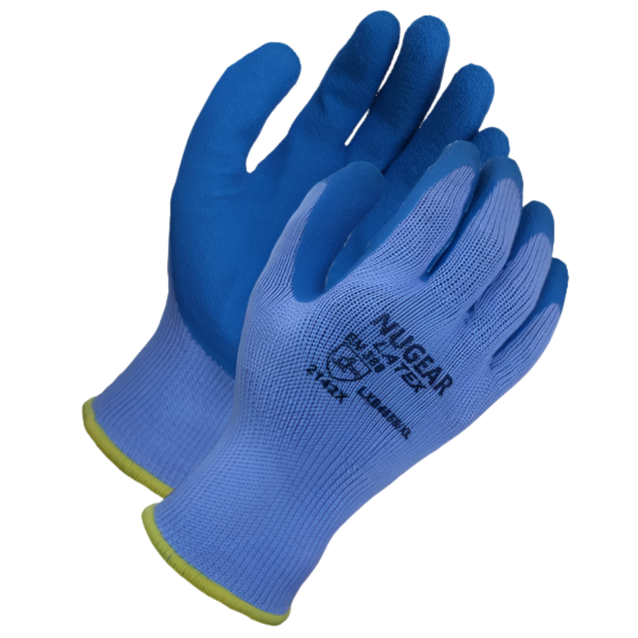 10 Gauge, Blue Crinkle <br> Latex Coated Gloves <br> LXB4555