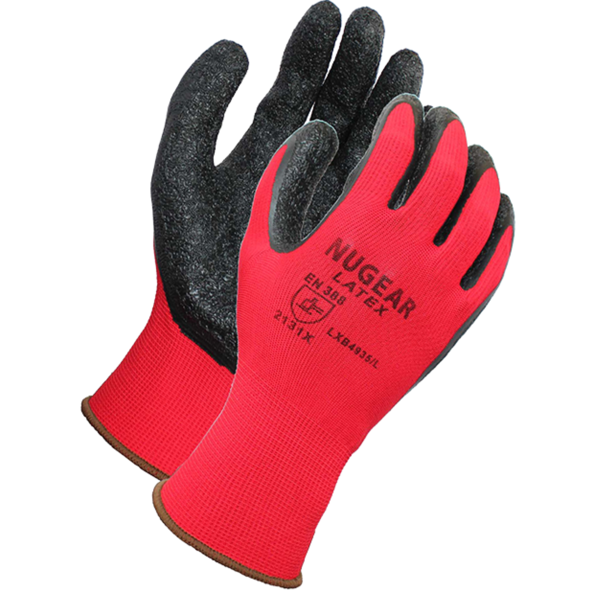 15 Gauge, Black Crinkle Latex Coated Gloves LXB4935