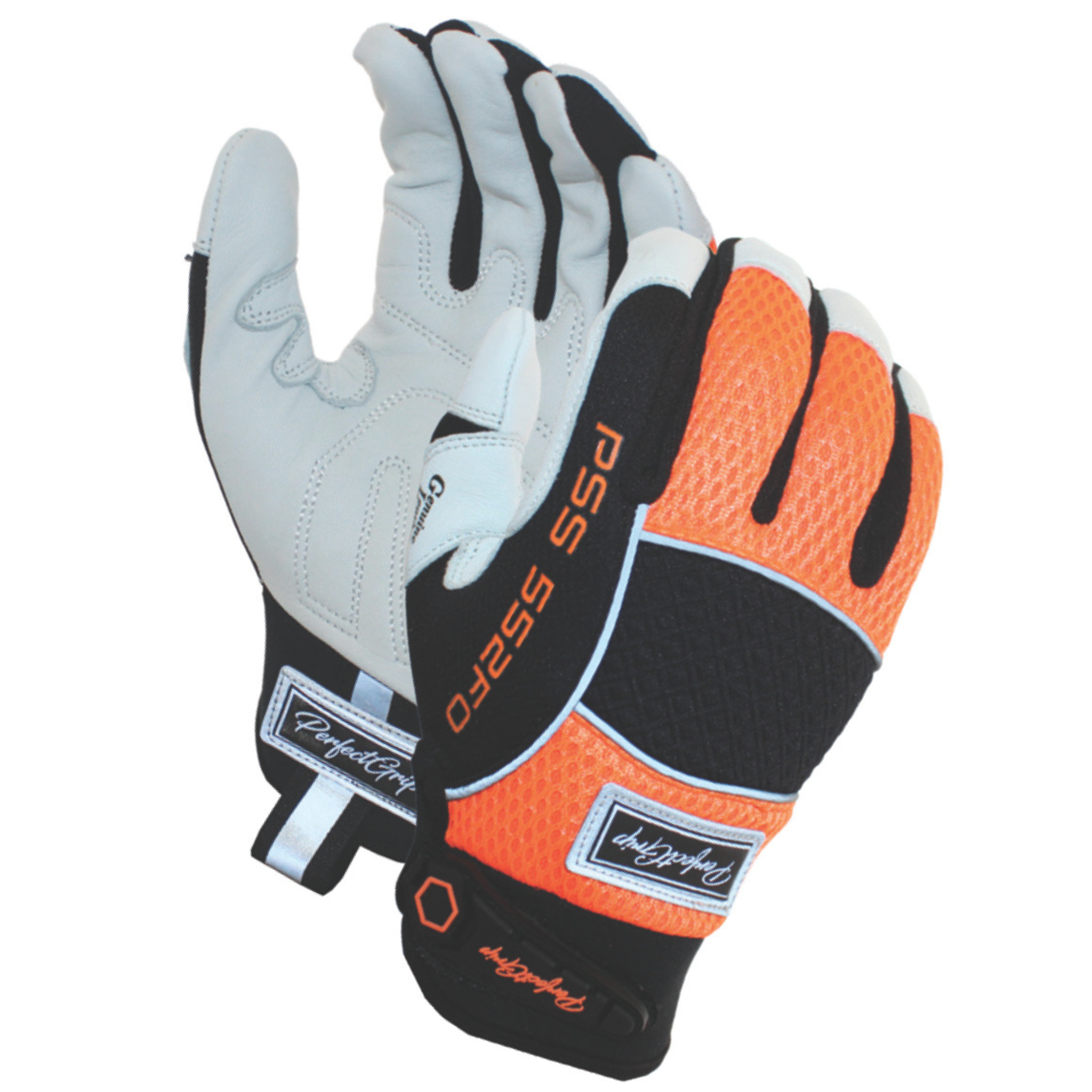 Goat Skin Leather Hi-Viz Orange <br> Mechanic Gloves <br> PSS552FO