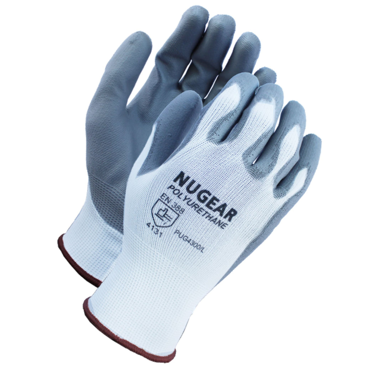 Polyorthan Shell 13 Gauge, White Polyester Knit Shell Gray Polyurethane Palm Coated Glo ...