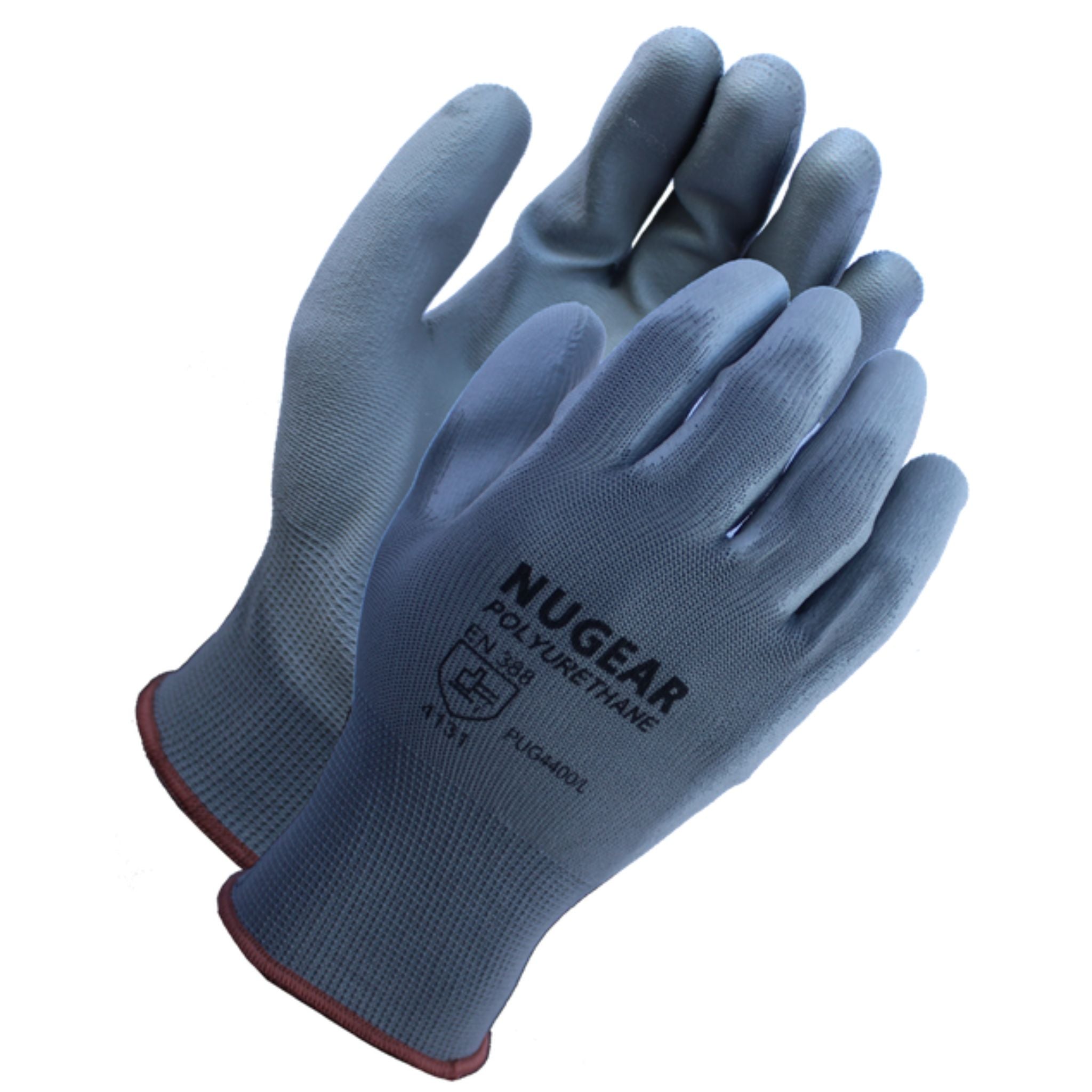 13 Gauge, Gray Polyester Knit <br> Shell Gray Polyurethane <br> Palm Coated Gloves <br> PUG4400