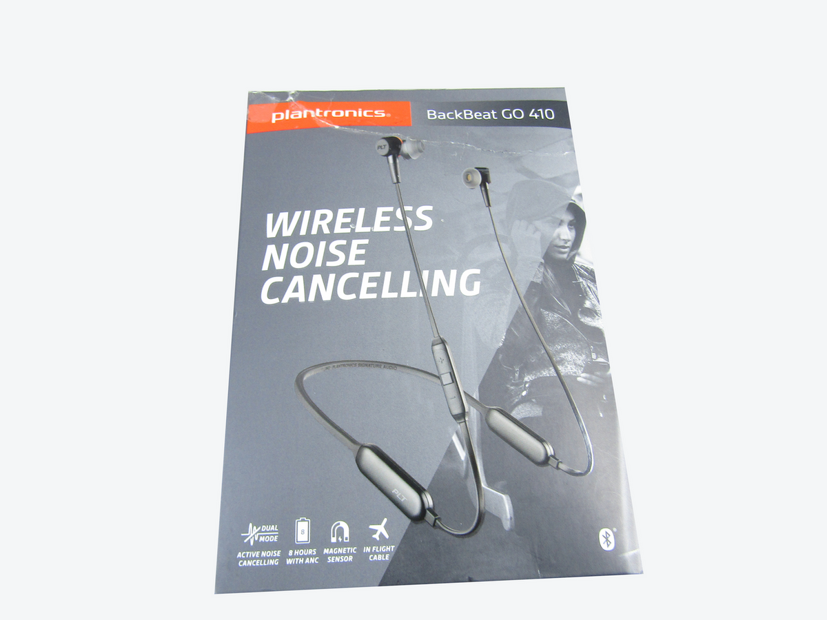 Plantronics BackBeat GO 410 Wireless Headphones, Active Noise Canceling Earbuds, Graphite LN