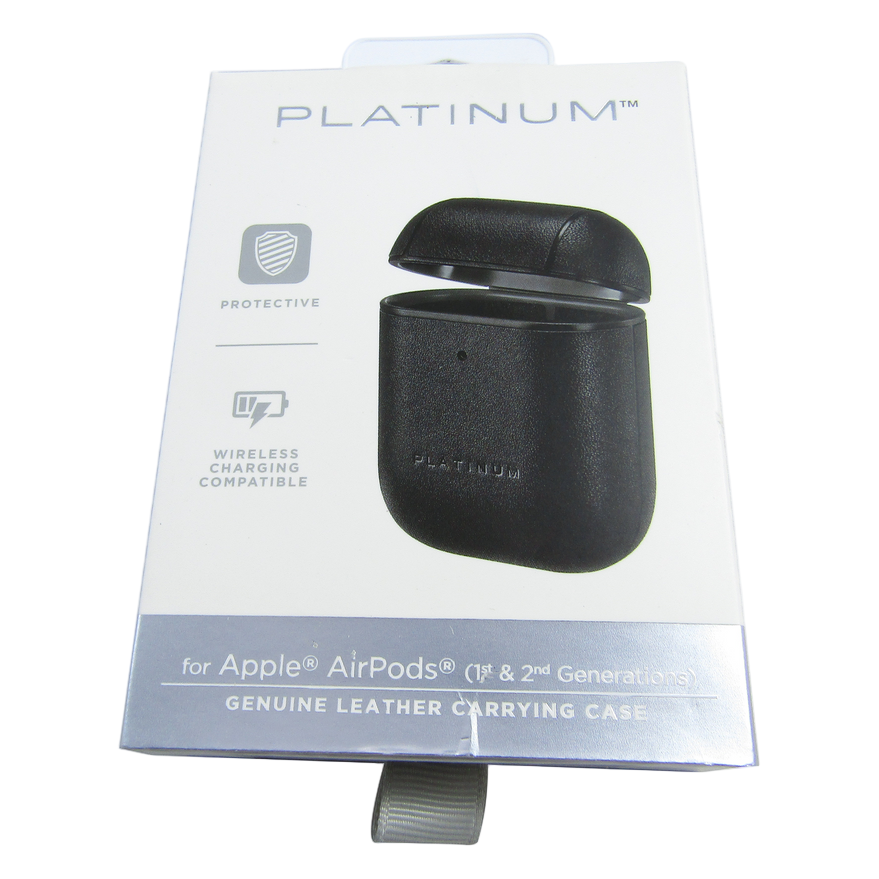 Platinum™ Leather Case for Apple AirPods Black LN 1